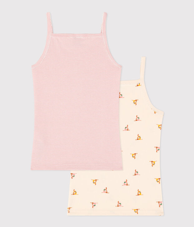 Lot de 2 chemises &agrave; bretelles en coton enfant multicouleur
