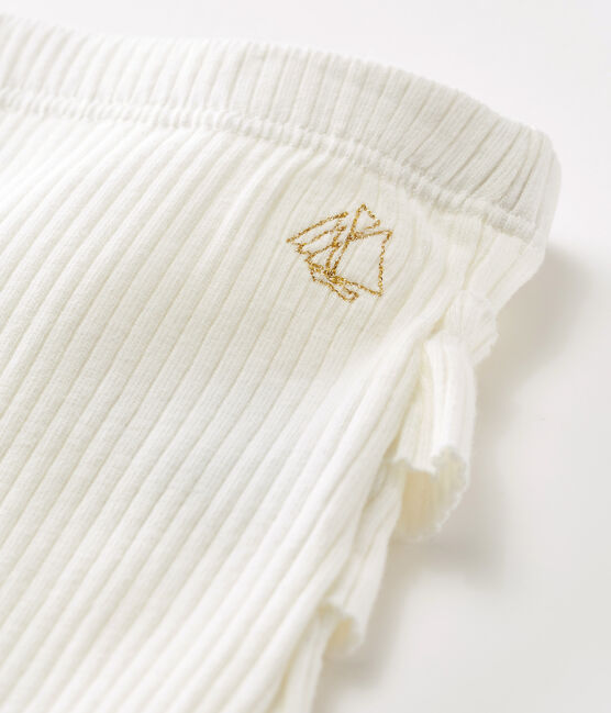 Legging à volants bébé fille blanc MARSHMALLOW CN