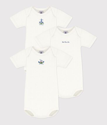 Lot de bodies manches courtes en coton uni bébé
