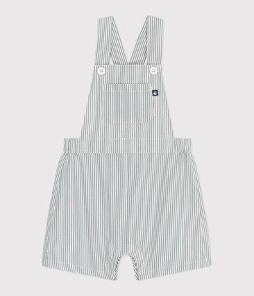 Salopette bébé en coton jambes courtes, rayée