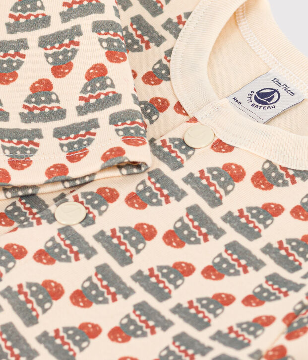 Cardigan en jersey &eacute;pais imprim&eacute; b&eacute;b&eacute; &eacute;cru/multicouleur