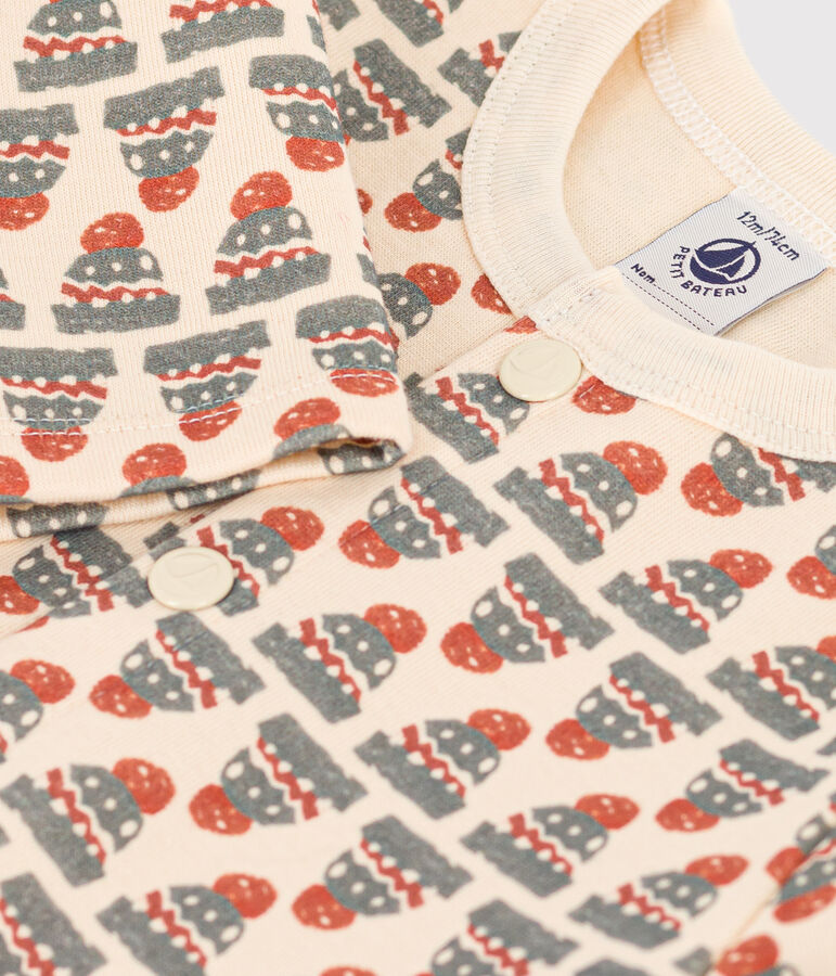 Cardigan en jersey &eacute;pais imprim&eacute; b&eacute;b&eacute; blanc AVALANCHE/ MULTICO