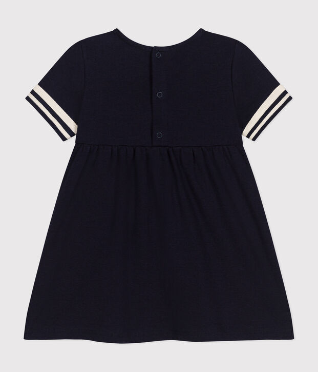 Robe style marin en coton bio b&eacute;b&eacute; bleu marine