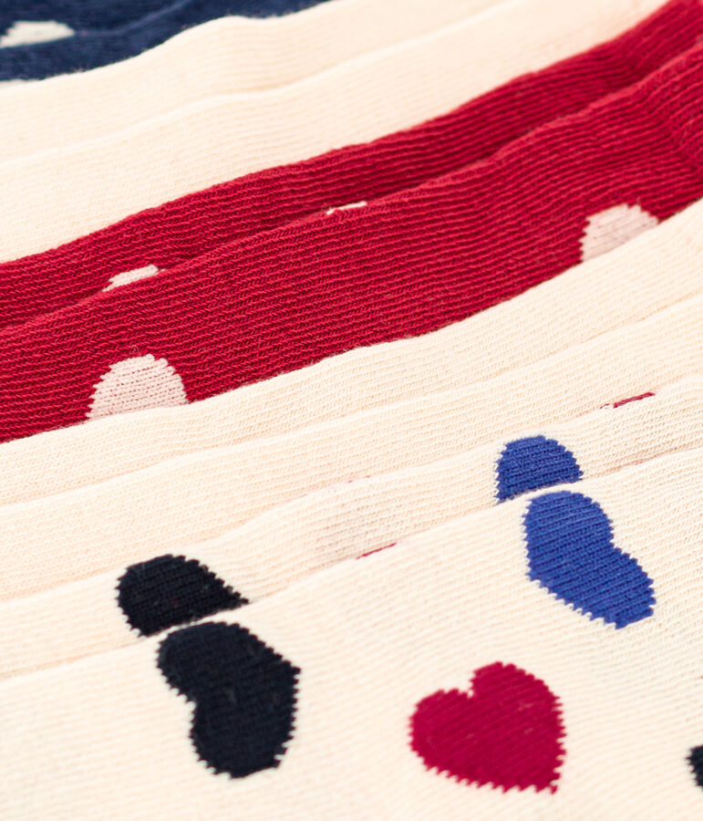 Lot de 5 paires de chaussettes coeurs enfant gar&ccedil;on-fille multicouleur