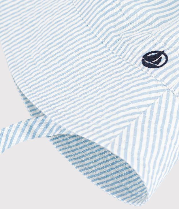 Bob b&eacute;b&eacute; en seersucker &agrave; nouer bleu/blanc