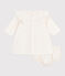 Robe cérémonie bébé en velours brodé et son bloomer écru MILK