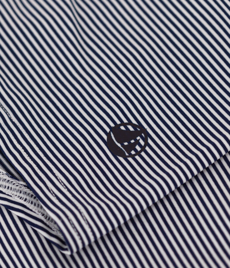 Maillot de bain ray&eacute; enfant gar&ccedil;on bleu MEDIEVAL/blanc MARSHMALLOW