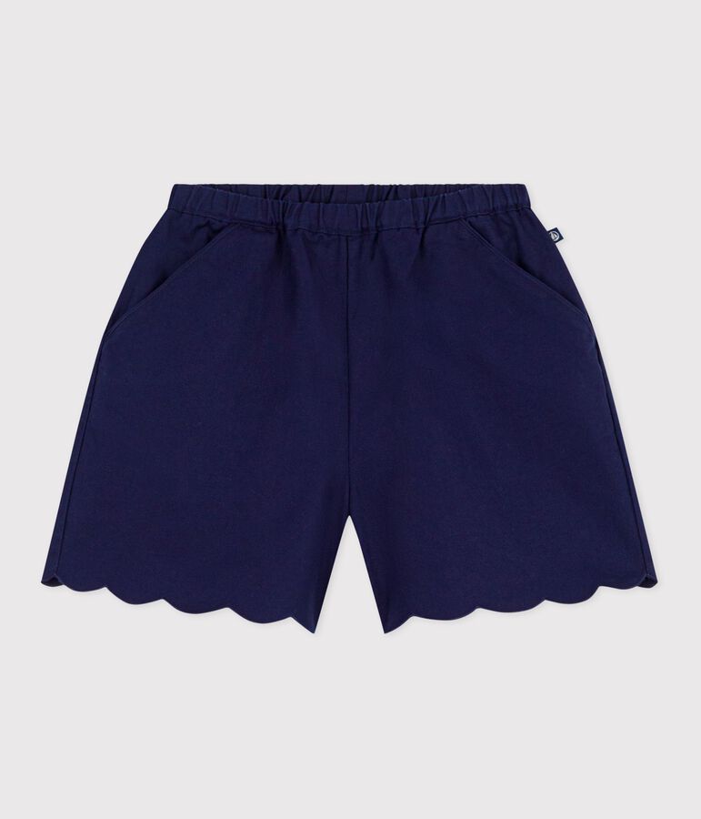 Short enfant en coton uni bleu SOIR