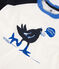 T-shirt manches courtes enfant garçon blanc MARSHMALLOW/bleu SMOKING