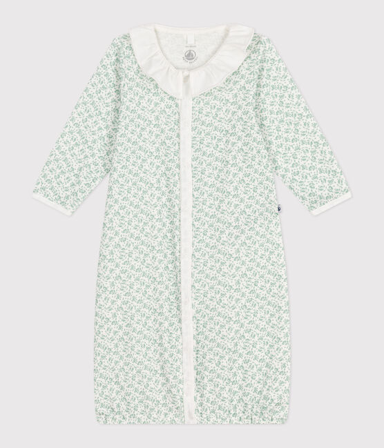 Combisac bébé en coton à col fleuri blanc MARSHMALLOW/blanc MULTICO