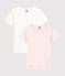 Lot de 2 tee-shirts manches courtes ajourés pastel petite fille en coton biologique variante 1