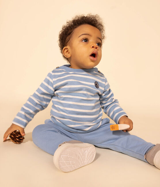Marinière en jersey épais bébé AZUL/ MONTELIMAR