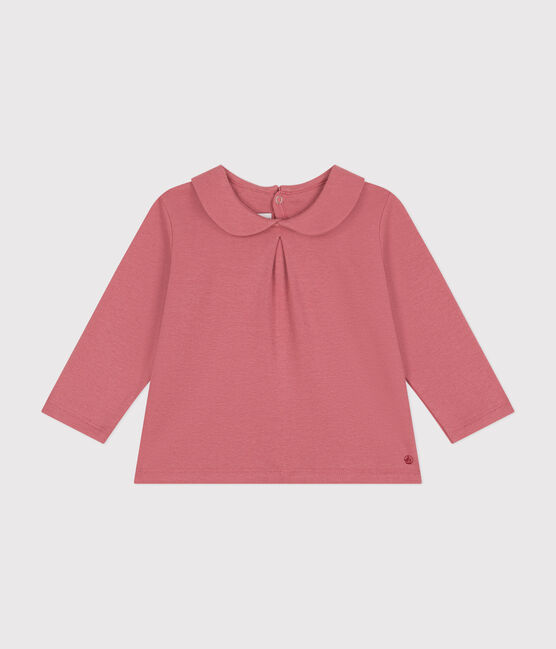 Blouse avec col en coton bébé rose ROSEWOOD