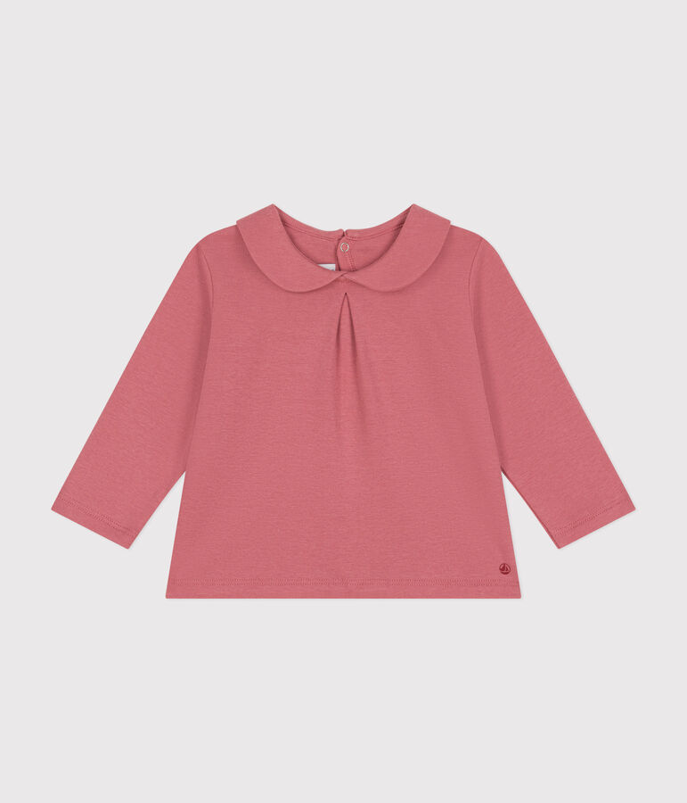 Blouse avec col en coton b&eacute;b&eacute; rose ROSEWOOD
