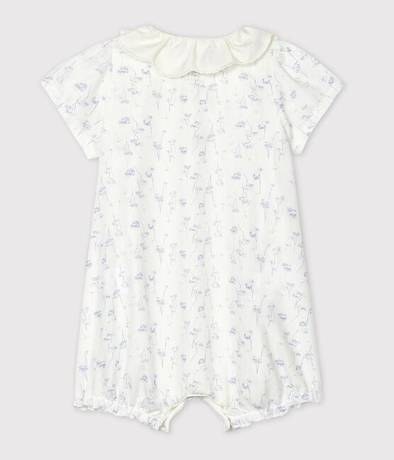 Combicourt bébé fille en popeline blanc MARSHMALLOW/blanc MULTICO