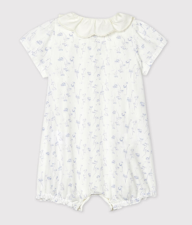 Combicourt b&eacute;b&eacute; fille en popeline blanc/multicouleur