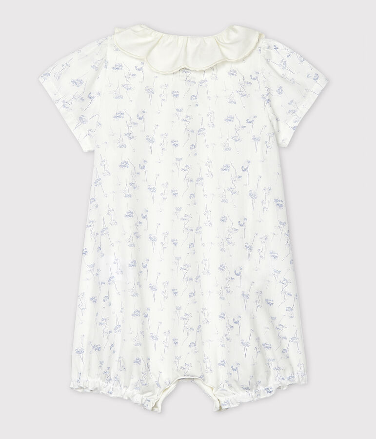 Combicourt b&eacute;b&eacute; fille en popeline blanc MARSHMALLOW/blanc MULTICO