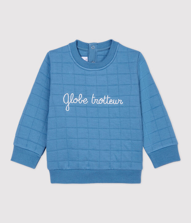 Sweatshirt matelass&eacute; bio  b&eacute;b&eacute;. bleu