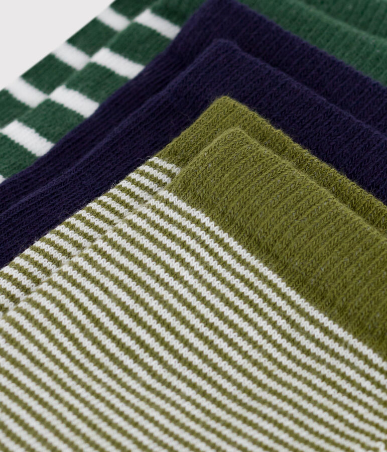 3 paires de chaussettes enfant ray&eacute;es en coton multicouleur