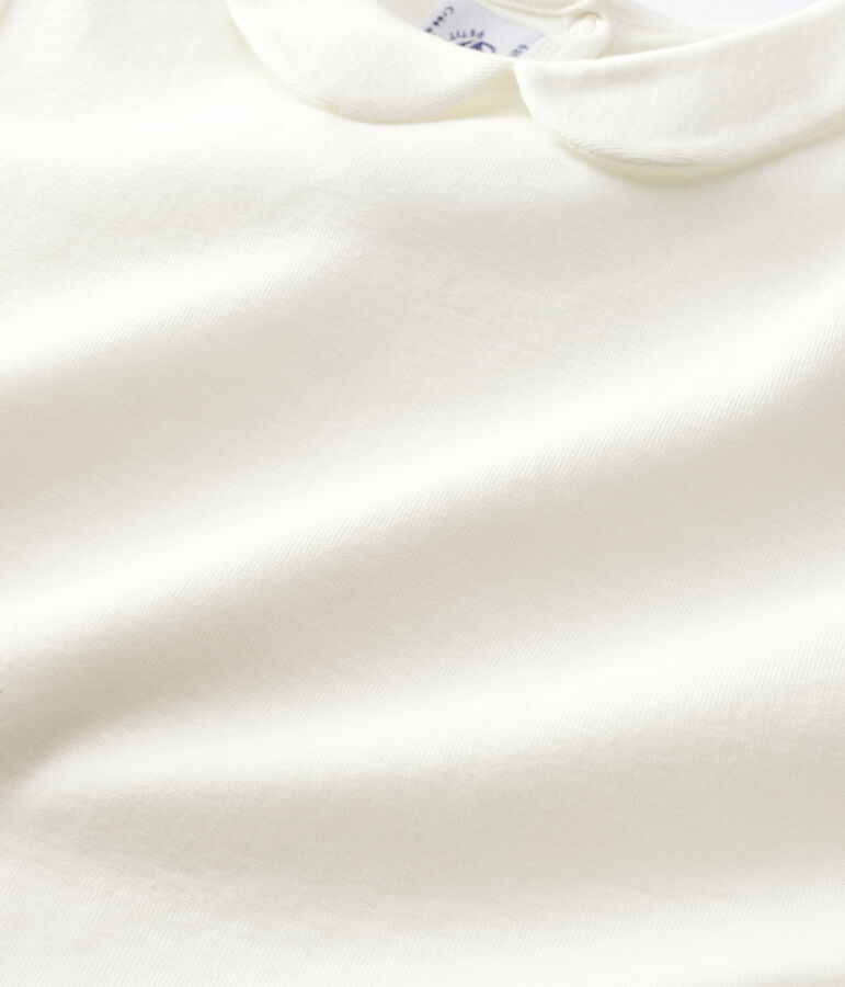 T-shirt manches courtes en coton enfant fille blanc MARSHMALLOW