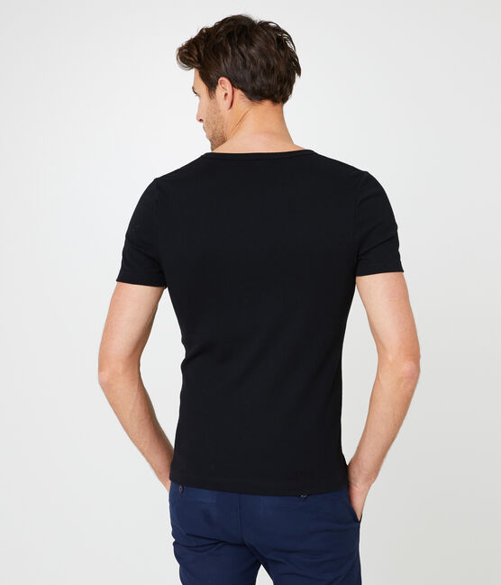 Tee-shirt manches courtes col V homme noir NOIR