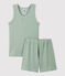 Pyjacourt uni jade petit garçon en coton lyocell vert HERBIER