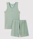 Pyjacourt uni jade petit garçon en coton lyocell