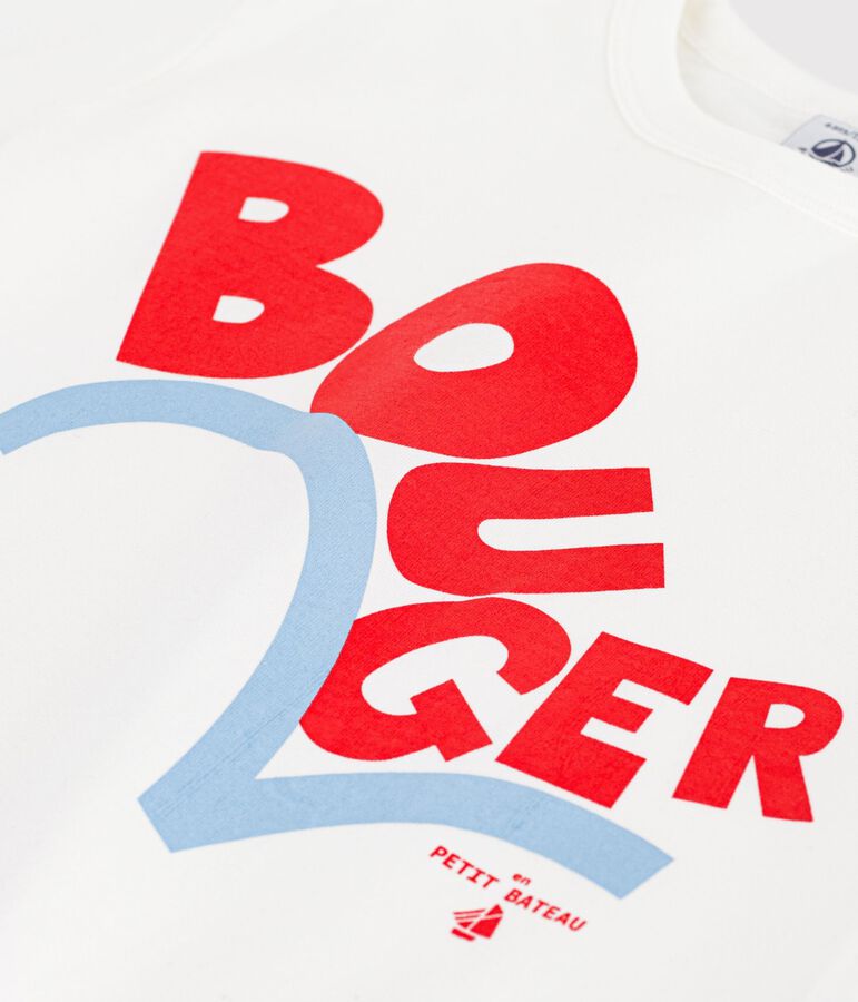 Tee-shirt enfant manches courtes en coton blanc MARSHMALLOW