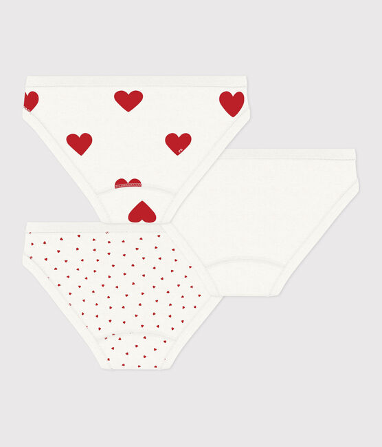 Lot de 3 culottes coeur petite fille en coton variante 1