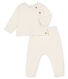 Ensemble deux pièces bébé en coton, laine mérinos et polyester