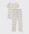 Pyjama en coton imprimé motif fleurs enfant blanc MARSHMALLOW/blanc MULTICO