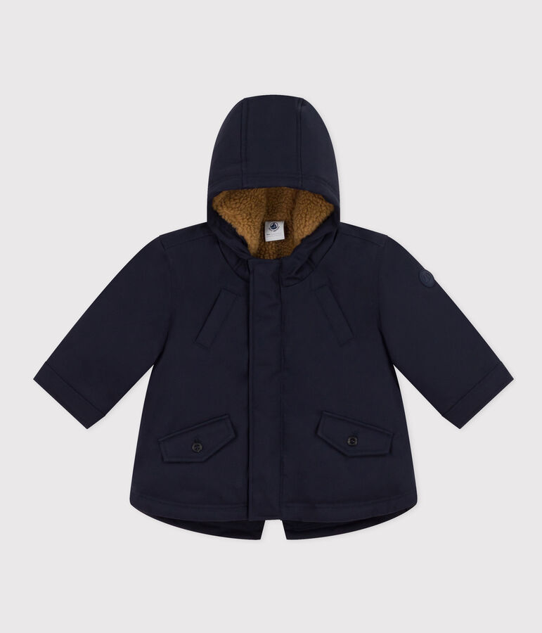 Parka doubl&eacute;e sherpa b&eacute;b&eacute; bleu SMOKING
