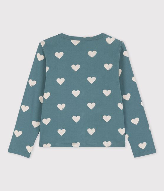 Cardigan imprimé en coton enfant fille vert BRUT/blanc AVALANCHE