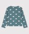 Cardigan imprimé en coton enfant fille vert BRUT/blanc AVALANCHE