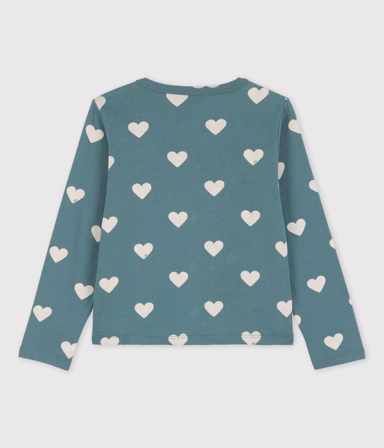 Cardigan imprim&eacute; en coton enfant fille vert/&eacute;cru