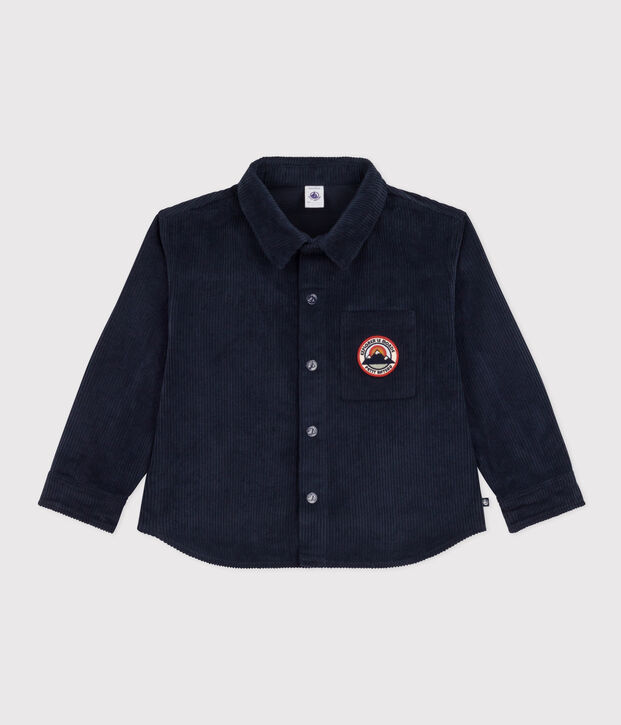 Surchemise en velours grosse c&ocirc;tes enfant gar&ccedil;on bleu marine