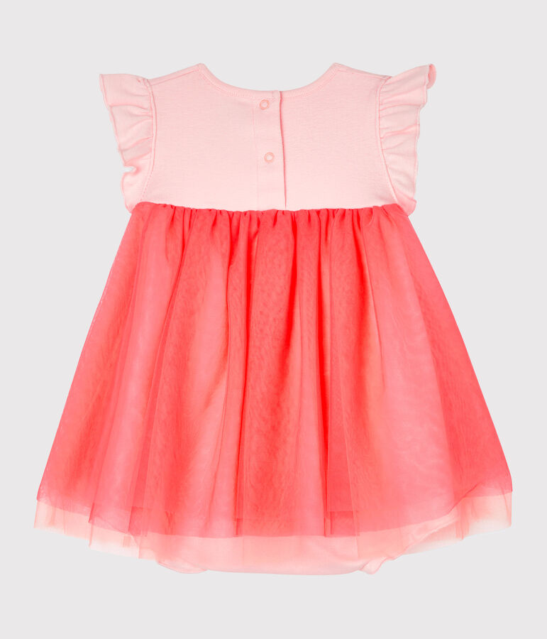 Robe body manches courtes b&eacute;b&eacute; fille rose