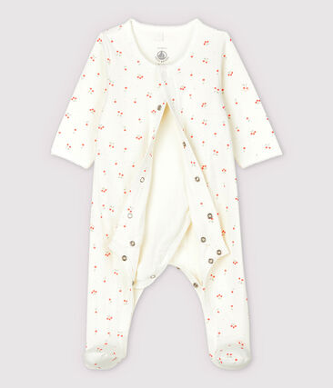PETIT BATEAU - Bodyjama cerises bébé en tubique en coton biologique