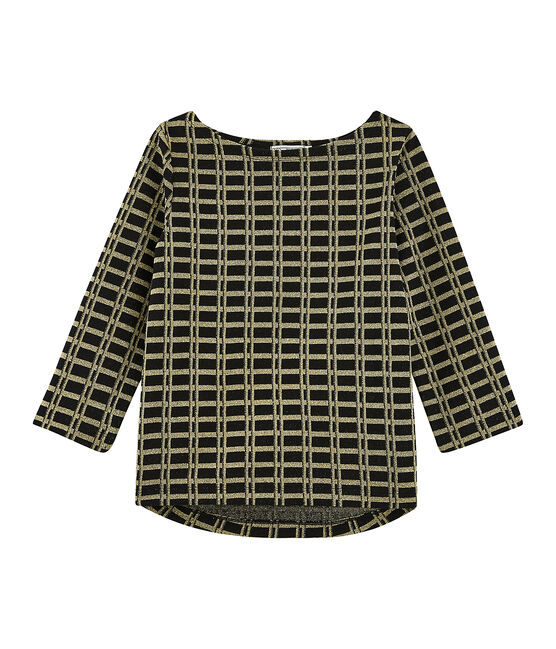 Marinière à carreaux femme noir NOIR/jaune OR