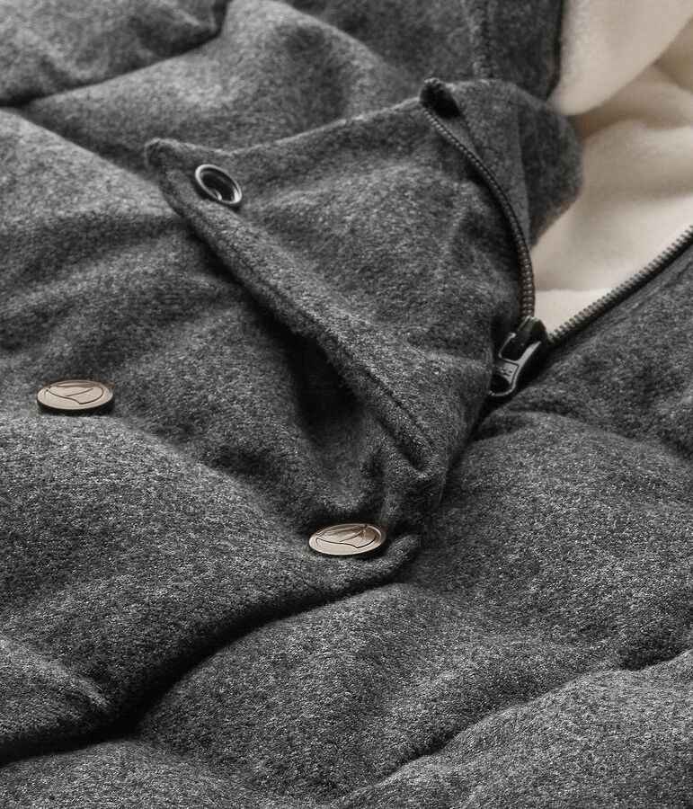 Doudoune fille en flanelle d&eacute;perlante gris SUBWAY CHINE