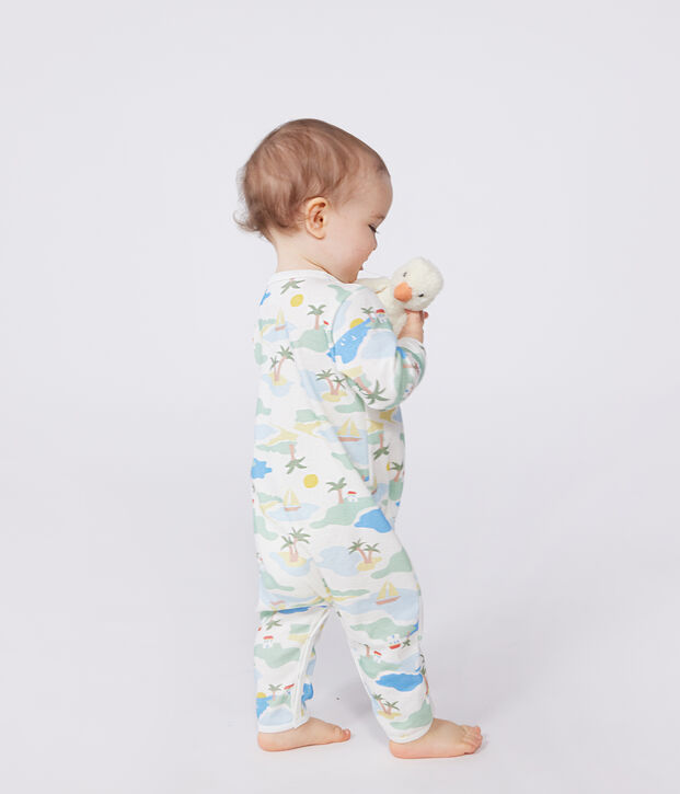 Pyjama b&eacute;b&eacute; en coton sans pieds imprim&eacute; blanc/multicouleur