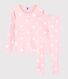 Pyjama snugfit cœur rose petite fille en coton biologique
