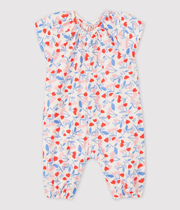 PETIT BATEAU - Combinaison longue fleurie bébé fille en tissu couche en coton biologique