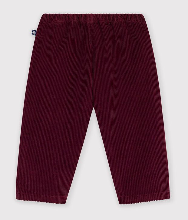 Pantalon b&eacute;b&eacute; en velours uni bordeaux