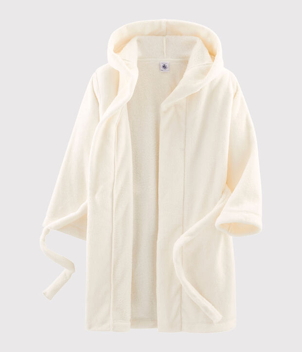 Robe de chambre petit gar&ccedil;on en polaire blanc