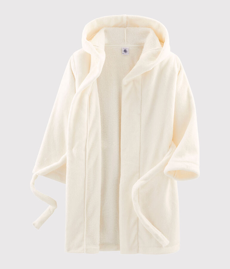 Robe de chambre petit gar&ccedil;on en polaire blanc