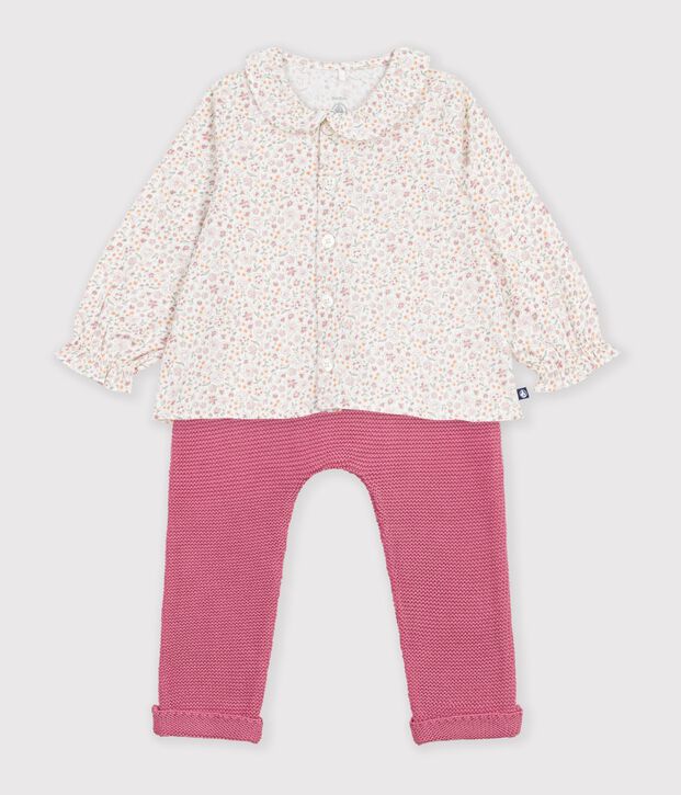 Ensemble b&eacute;b&eacute; en coton imprim&eacute; &agrave; fleur multicouleur