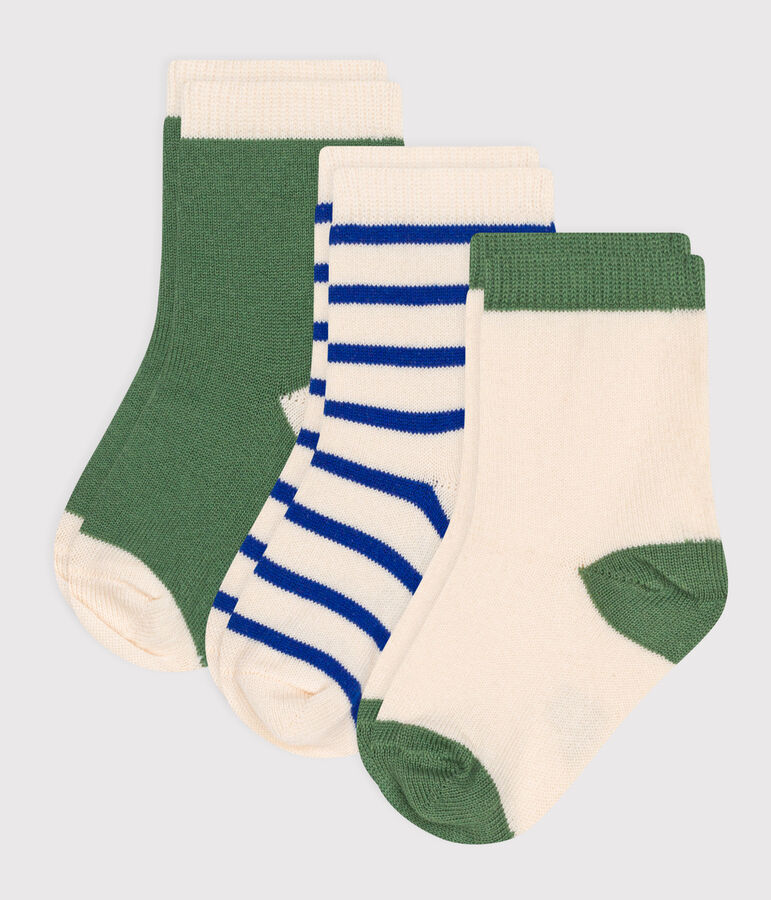 3 paires de chaussettes b&eacute;b&eacute; en coton &agrave; rayures variante 1