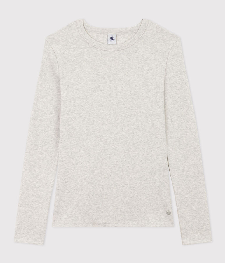 Tee-shirt L'ICONIQUE col rond en coton Femme gris BELUGA CHINE