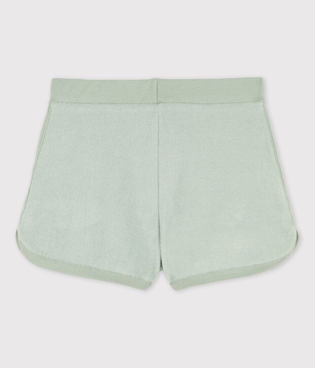 Short en bouclette &eacute;ponge enfant fille vert